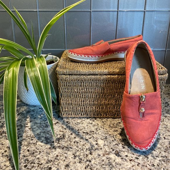 ANNE KLEIN Flats 6 1/2M Coral Suede-look Espadrille Edge with Stitching - Picture 4 of 8